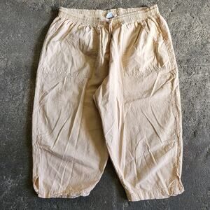 Vintage Salem Straits Capri Pants Size 2X Tan Beige Loose Lightweight Waist 32